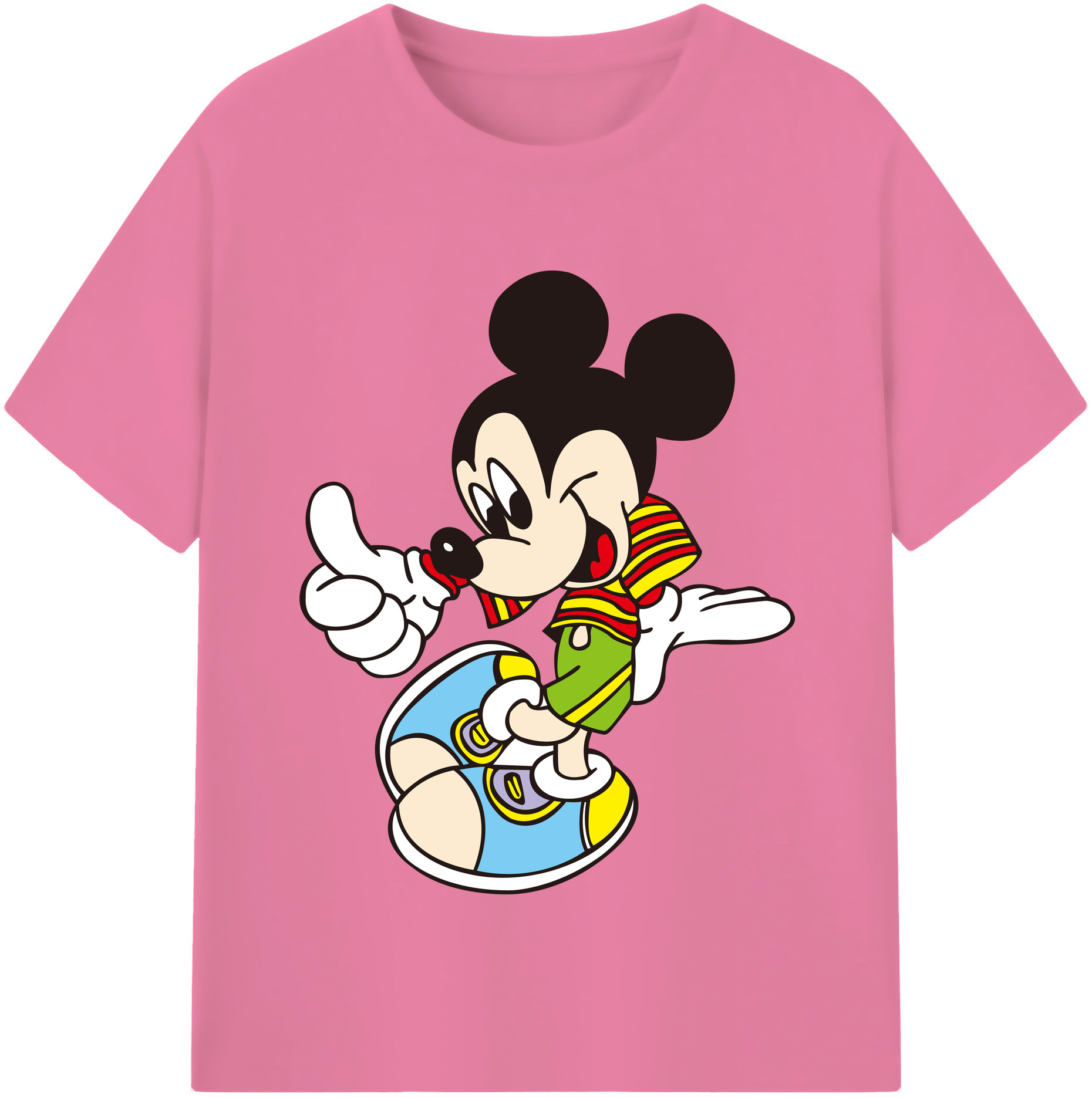 （画像用） ミッキーマウス Mickey Mouse 綿100％半袖Tシャツ（フロントプリント）